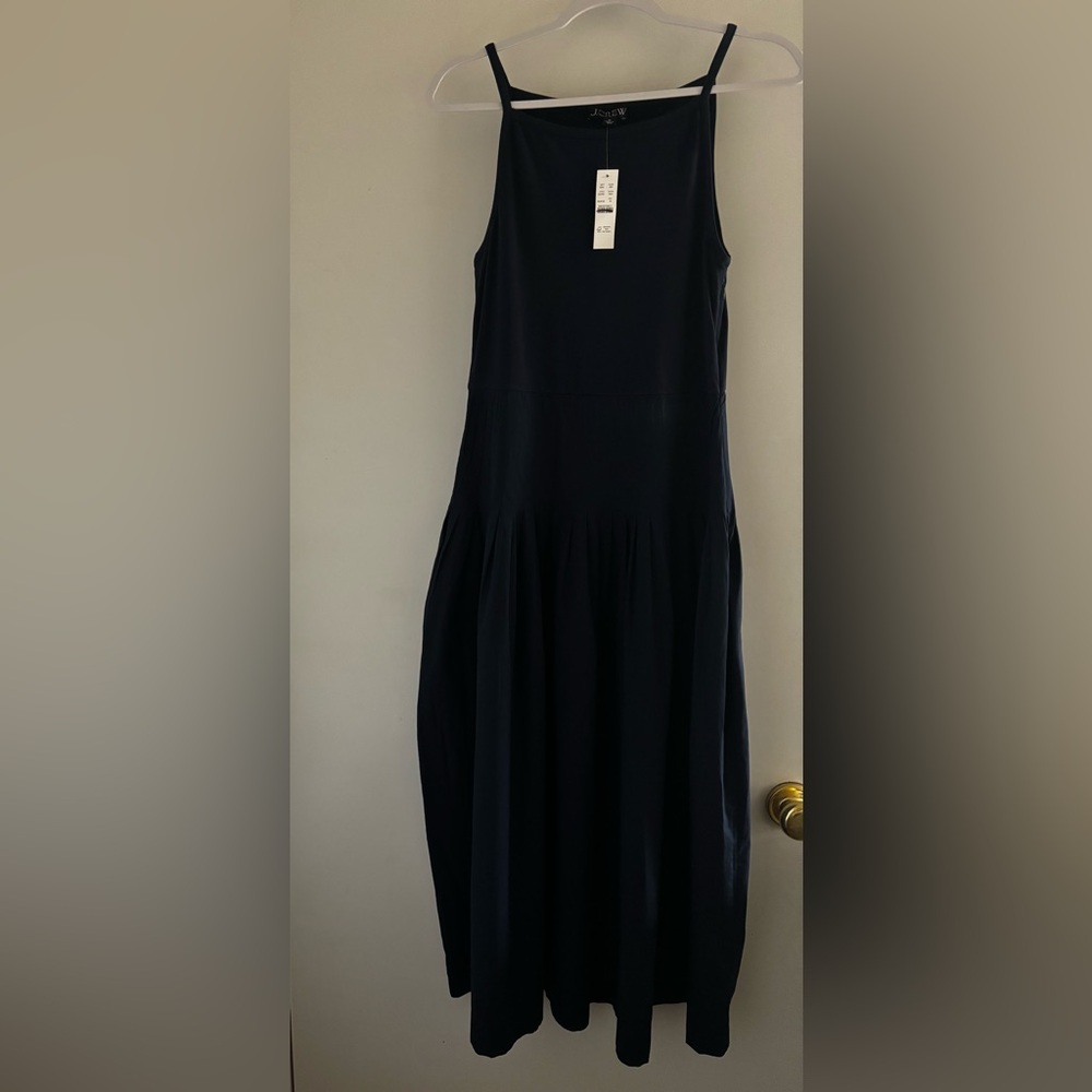 J. Crew Pintuck Mixy Dress in Navy - Picture 5 of 5